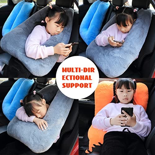 S-SNAIL-OO Travel Pillow Car Pillow(28x18in) U Shaped Cushion Pillow, Long Distance Travel Sleep Pillow for Head and Body Support for Adults Children (Blue) 6