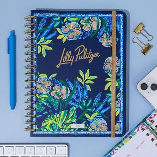 Lilly Pulitzer Large Daily Planner January 2025 - December 2025, Weekly Agenda & Monthly Calendar, Stickers, Pockets, & Spiral Binding (The Hottest Spot Navy) 7