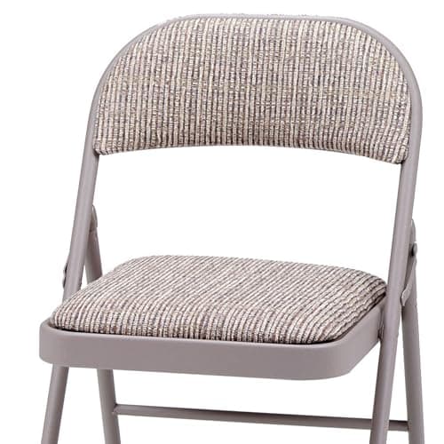 MECO 4-Pack Steel Frame Folding Dining & Event Chairs, Chicory Lace Motif Upholstery, Beige - Foldable Seating with Cushioned Seat and Padded Back for Kitchen, Parties or Game Tables 8