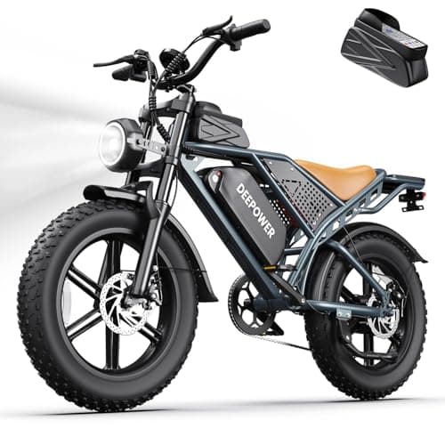 DEEPOWER Electric Bike for Adults,1500W Peak Motor,30MPH Ebike,48V 960WH Battery, 35-50 Miles,20" Fat Tire Electric Dirt Bike, Shaman0 7-Speed Ebikes