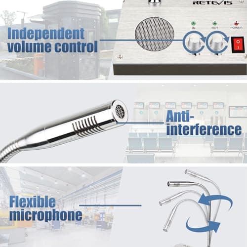 Retevis RT-9908 Window Speaker,Window Intercom Dual-Way Voice,Window Speaker Intercom System for Business,Restaurant,Bank,Ticket Window 5