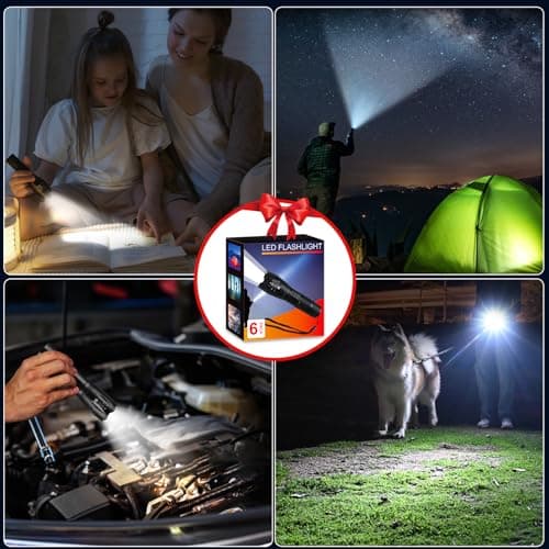 6Pack LED Flashlights High Lumens, 5Mode Tactical Flashlight for Home, Small Flashlights Powerful, Pocket Flashlight Battery Powered, Adjustable Torch Light, Mini Flash Light for Emergencies Camping 7