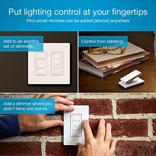 Lutron Caseta Original Smart Dimmer Switch Kit, 2 Dimmer Switches, 2 Wall Plates, 2 Pico Remotes, and Smart Hub, Works with Alexa, Apple Home, Google Home, 3 Way, 150W, No Neutral, P-BDG-PKG2W-A 3