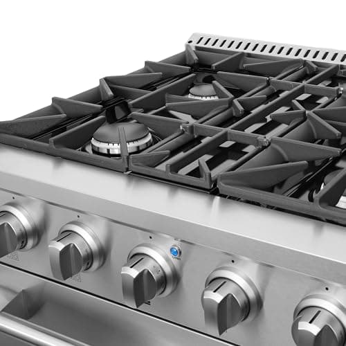 DUURA Elite Gas Range with 4 Burner Cooktop Freestanding with Porcelain Convection Oven and Broil Function, Continuous Grates with Stainless Steel Construction, 30-Inch, Metallic 5