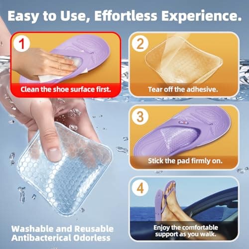 ZAIWOO Arch Support Inserts Women for Flat Feet, Gel Arch Inserts for Plantar Fasciitis Relief, Non-Slip Arch Support Pads, Two-Option of Different Heights 6