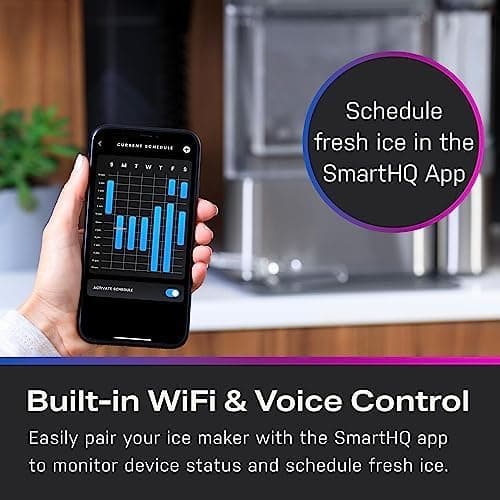 GE Profile Opal 2.0 XL with 1 Gallon Tank, Chewable Crunchable Countertop Nugget Ice Maker, Scoop included, 38 lbs in 24 hours, Pellet Ice Machine with WiFi & Smart Connected, Stainless Steel 10