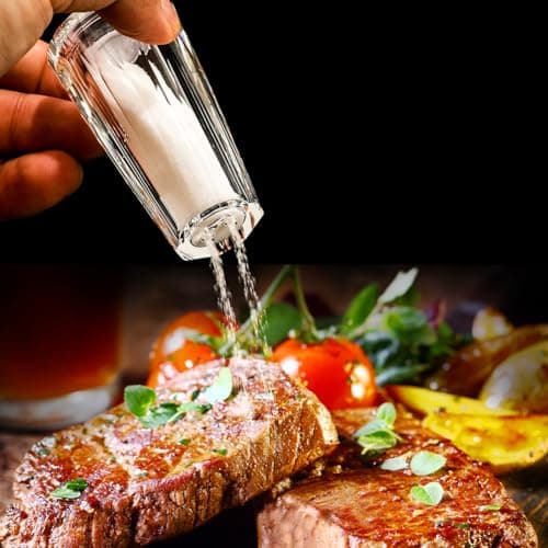 Maxistal Salt and Pepper Shaker Set Spice Dispenser Refillable Design Cut Crystal Seasoning Shaker Kitchen Decor for Cooking Table,RV,Dinner Party,Camping BBQ (T-03) 5