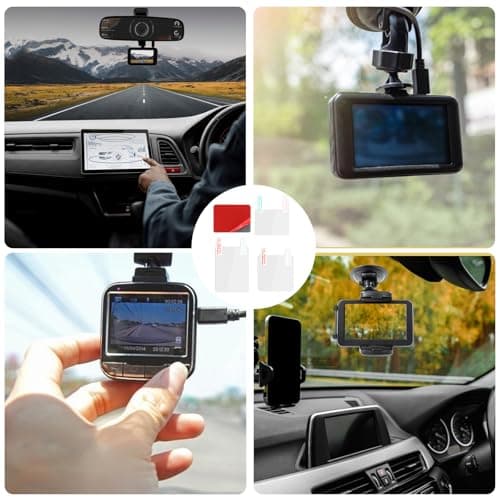 3 Pcs Electrostatic Sticker Mounting Dash Cam 6 Pcs Double-Sided Sticker for Windshield Dashcam Car Windshield Electrostatic Film Reusable Weatherproof Electrostatic Stickers 7