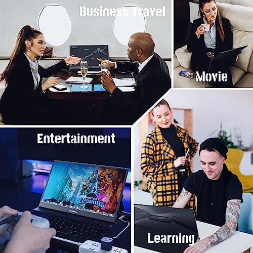 𝟮𝟰𝟬𝙃𝙕 17.3" Portable Gaming Monitor 1080P HDR 𝙄𝙋𝙎 Screen 𝙍𝙂𝘽 𝘿𝙮𝙣𝙖𝙢𝙞𝙘 𝘽𝙖𝙘𝙠𝙡𝙞𝙜𝙝𝙩 HDMI USB-C Laptop Display Extender, PC Second Screen w/Cover & Speakers for Switch PS4/5 VESA 8