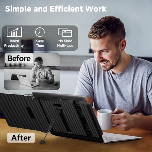 MarsMyth S1 Laptop Screen Extender - 14'' Portable Dual Monitor for Laptops, 1080P FHD Plug & Play Portable Monitor for 13''-17'' Laptops, Compatible with Windows Mac PS5 Dex Android Switch 8