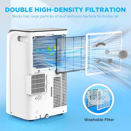 14,000 BTU Portable Air Conditioner Cools Up to 700 Sq.Ft, 3-IN-1 Energy Efficient Portable AC Unit with Remote Control & Installation Kits for Large Room, Campervan, Office, Temporary Space 8