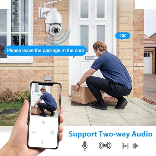 SV3C 4K PTZ WiFi Camera Outdoor 15X Optical Zoom, Wireless IP Security Camera 8MP, Auto Tracking, Floodlight Color Night Vision, 2-Way Audio, Metal Shell, RTSP, FTP, SD Card Record, Onvif Conformant 7