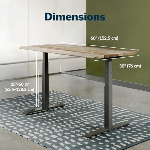 Vari ComfortEdge 60x30 Inch Adjustable Electric Standing Desk – Sit Stand VariDesk with Memory Presets, Sloped Edge, 200 LB Capacity + Tool-Free Assembly (Reclaimed Wood) 8