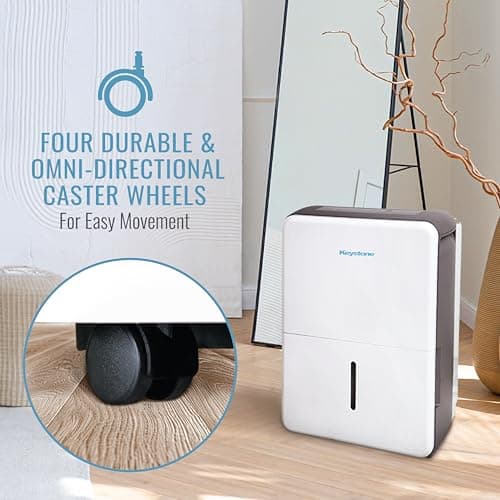 Keystone 50-Pint Portable Dehumidifier for Basement, Garage, Living Room, and Extra Large Rooms up to 4,500 Sq.Ft., 115V, Quiet Dehumidifier for Home and Moisture Absorber with Auto-Shutoff and Timer 8