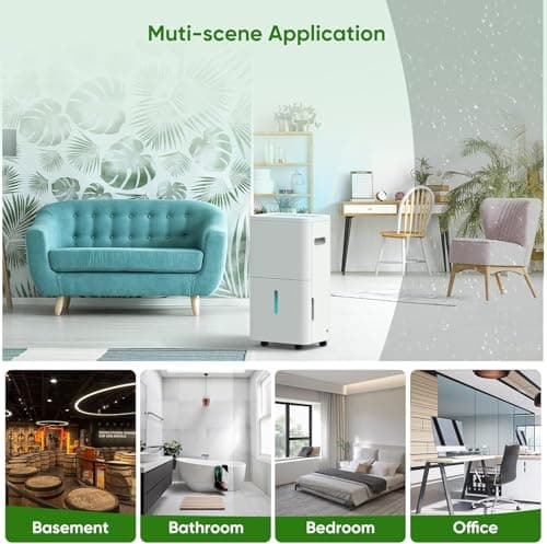 Dehumidifier, Dehumidifier for Basement with Drain Hose Max 70 Pints, Dehumidifiers for Home up to 4,500 Sq. Ft, Ideal for Bedroom, Bathroom & Large Rooms, Humidity Control, Dry Clothes, 24HR Timer 9