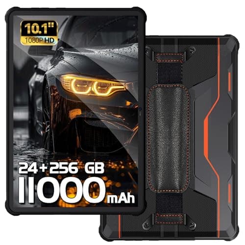 OUKITEL RT9 Rugged Tablet 10 inch Tablet Android - 24GB RAM 256GB ROM 1TB Expandable Storage, 11000mAh,16MP+16MP Camera, 4G Dual SIM Phablet Compatible with T-Mobile Tablet Computer Waterproof