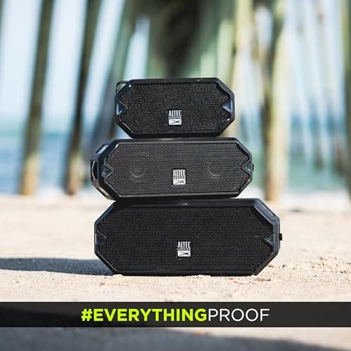 Altec Lansing - HydraMini Wireless Bluetooth Speaker, IP67 Waterproof USB C Rechargeable Battery with 6 Hours Playtime, Compact, Shockproof, Snowproof, Everything Proof (Black) 6
