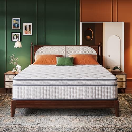 Gsleepee Queen Mattress, 10 Inch Queen Size Mattresses in a Box, Gel Memory Foam Hybrid Mattress for Motion Isolation, Soft and Comfortable, Pressure Relief, Medium Firm Support
