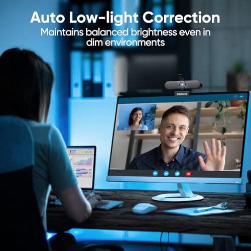 oddkont Full HD 1080P Webcam with Microphone, Auto-Light Balance, Rotatable Design,Privacy Cover, Plug and Play for Zoom, Skype,Web Conferencing - Compatible with Windows, Mac, Laptop, Desktop 6