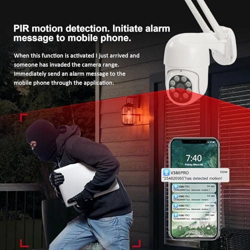 POHAAGNZE 1080P Security Camera Outdoor Wired/Wireless Starlight Color Night Vision, 2MP Cameras for Home AI Human Detection & Auto Tracking, IP66 2-Way Audio, US Cloud, Compatible with Alexa (1PCS) 7