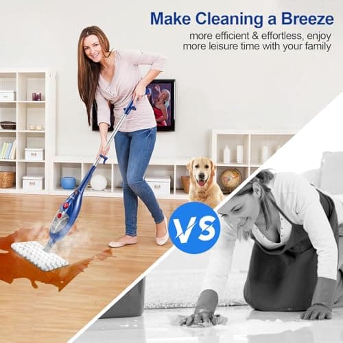 MOOLAN 10 in 1 Steam Mop, Detachable Steam Mop Cleaning for Hardwood/Tile/Laminate Floors 7