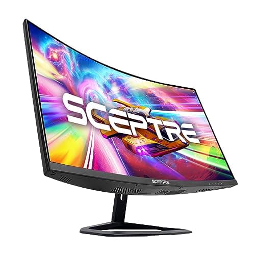 Sceptre New 27-inch Curved Gaming Monitor FreeSync 240Hz Plus DisplayPort HDMI 1ms 99% sRGB Build-in Speakers, R1500 Machine Black 2025 (C275B-FWT240 Series)