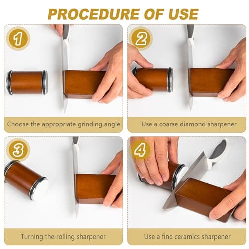 HAOLI Rolling Knife Sharpener Kit. Industrial grade Diamond Stones for Effortless Knife Sharpening at 15°&20° Angles. Knife Sharpener Tool for Kitchen Knives. 5