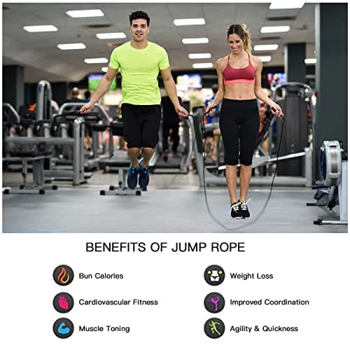 VIIBASE Pack PVC Jump Rope for Cardio Fitness - Versatile Adjustable Skipping Rope for Women Men Kids, Speed Jump Rope for Exercise,9 Feet 5