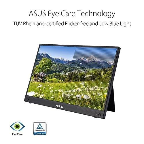 ASUS ZenScreen 15.6” 1080P Portable USB-C Monitor (MB16AHG) - Full HD, IPS, 144Hz, Mini-HDMI, Freesync Premium™, Ergo Kickstand, Eye Care, Blue Light Filter, Tripod Mountable, Protective Sleeve 6