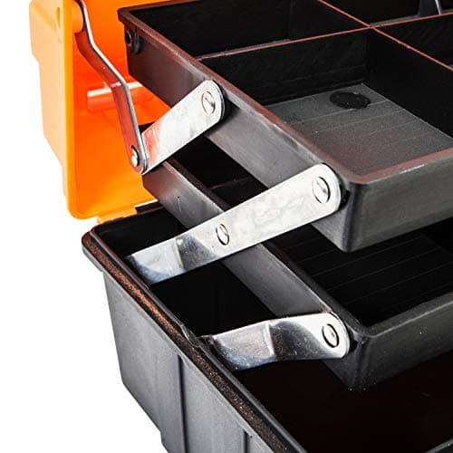 Torin 17-Inch Plastic Tool Box,3-Tiers Multi-Function Storage Portable Toolbox Organizer, Black/Orange ATRJH-3430T 6