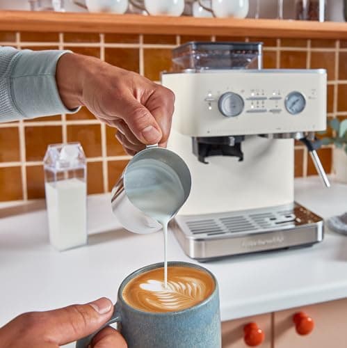 KitchenAid Semi Automatic Espresso Machine with Burr Grinder, 2.5L, KES6551PL, Porcelain White 9