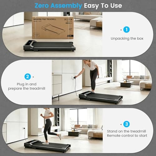 Walking Pad Treadmill for Home - Under Desk Walk Pads with Remote Control Mini Running Portable Electric Machine Adjustable Slim Compact with 0.6-4.0MPH Max up 220 Lbs Modes for Office Small Spaces 7