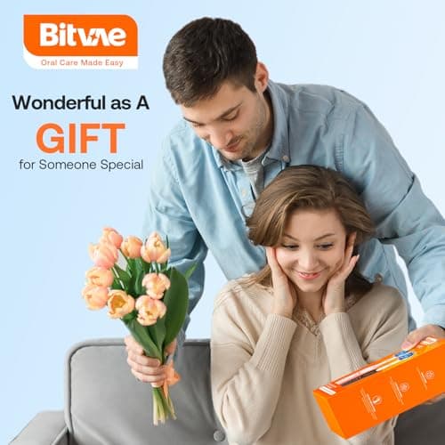 Bitvae Rotating Electric Toothbrush 2 Packs for Adults with Pressure Sensor, Gifts for Men/Women, 5 Modes Rechargeable Power Toothbrush with 8 Brush Heads, Black & Pink, R2 6