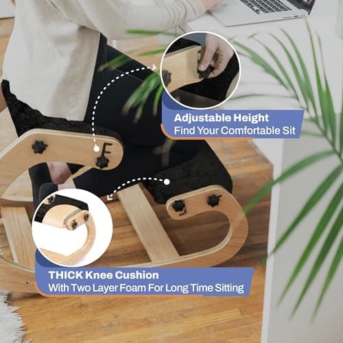 NYPOT Ergonomic Kneeling Chair - Adjustable Knee Chair for Posture - Rocking Stool for Desk - Back Pain Relief and Support for Home and Office 5