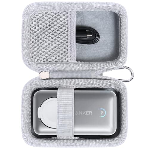 khanka Hard Travel Case Replacement for Anker MagGo Power Bank for Apple Watch, 10000mAh Compact Battery Pack,Case Only. (White)