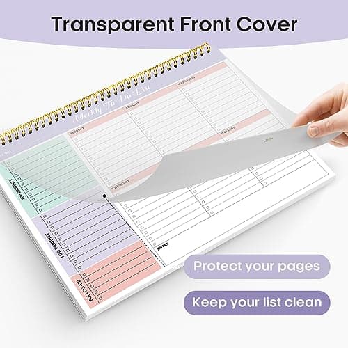 Taja Weekly To Do List Notepad with 52 Undated Sheets（8.5"×11"）- Weekly Desk Planner for Women & Man, Work and Home -1 Pack Violet Dream 5