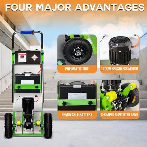 RXFSP 880lb Electric Stair Climbing Hand Trucks Also Suitable for Curved Stairs, Heavy Duty Stair Climbing Dolly Up and Down Stairs Effortless 5