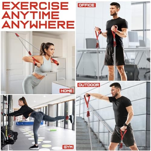 WALITO Resistance Bands Set - Exercise Bands with Handles, Door Anchor, Legs Ankle Straps, for Heavy Resistance Training, Physical Therapy, Muscle Training, Yoga, Home Workouts, Gym (Red 150Lbs) 6