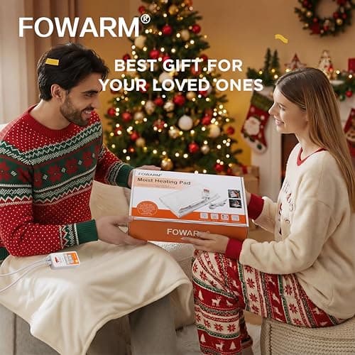 FOWARM Moist Heat Heating Pad for Back, Neck, Shoulder and Period Cramps, Weighted Electric Heating Pad for Deep Pain Relief, Auto Shut Off, Washable Removable Soft Cover, Large 11.8"x26" 8