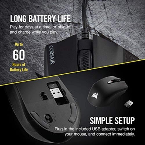 Corsair Harpoon Wireless RGB Lightweight FPS/MOBA Gaming Mouse – 10,000 DPI – 6 Programmable Buttons – Low-Latency Bluetooth – iCUE Compatible – PC, Mac, PS5, PS4, Xbox – Black 5