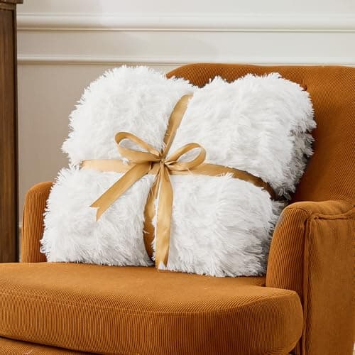 Faux Fur Weighted Blanket for Adults(15 lbs, 60” x 80”, White),Fuzzy Cozy Sherpa Weighted Blanket Queen Size for Adult,Fluffy Sherpa Comfy Heavy Blanket for Women Men,Warm Soft Plush Blanket 6