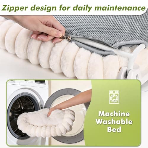 Zoratoo Cat Window Perch with Bolster, Cordless Foldable Cat Window Hammock with Strong Suction Cups & Metal Frame, Machine Washable Pet Bed for Indoor Cats (White, Medium) 5