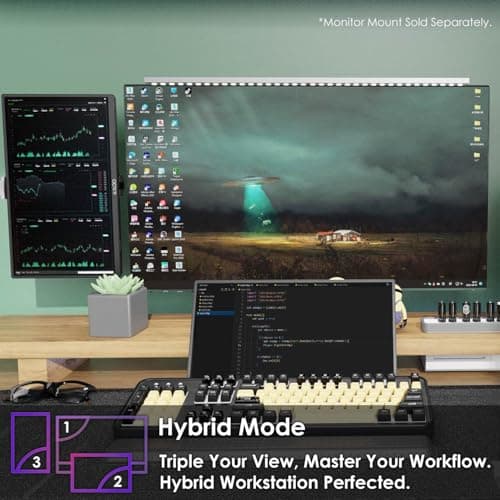 Kado Dual Portable Monitor Setup - 2-Pack 15.6-inch FHD Portable Monitor for Laptop, 1920x1080 IPS mini-HDMI USB Type-C Laptop Screen Extender Built-in Speakers, Stacked Desk Setup for Office Gaming 4