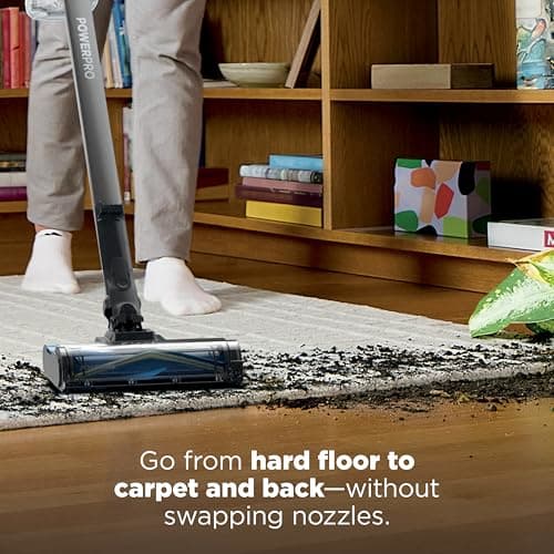Shark PowerPro Reveal Plus Cordless Vacuum, FloorDetect & Dirt-Reveal Technology, HEPA Filter, Carpet & Hard Floor, Rechargeable, Charcoal, IZ376H 5