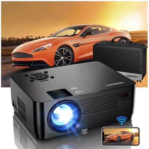 5G WiFi Bluetooth Native 1080P Projector[Projector Screen Included], CEBORY 15000LM Full HD Movie Projector, 300" Display Support 4k Home Theater,Compatible with iOS/Android/PC/TV Stick/HDMI/USB