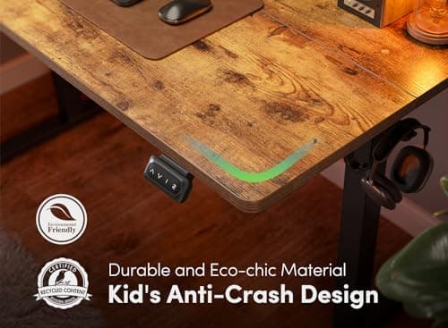 FEZIBO Electric Standing Desk, 60 x 24 Inches Height Adjustable Stand up Desk, Sit Stand Home Office Desk, Computer Desk, Rustic Brown 6