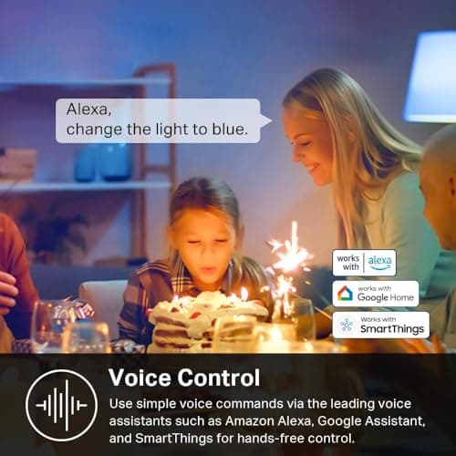 Kasa Smart Light Bulbs, Full Color Changing Dimmable Smart WiFi Bulbs Compatible with Alexa and Google Home, A19, 60 W 800 Lumens,2.4Ghz only, No Hub Required, 2-Pack (KL125P2), Multicolor 9