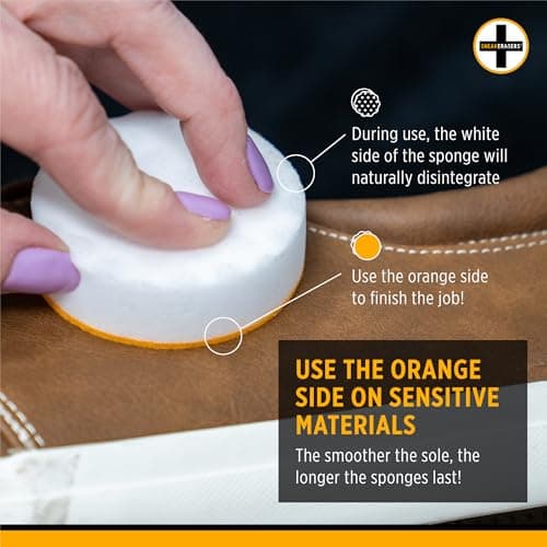 SneakERASERS Instant Sneaker Cleaner Sponge, Effective Shoe Cleaning Kit for White Sneakers, Tennis Shoes - Pre-Moistened, Portable Shoe Cleaner, Perfect for Smooth Soles and Midsoles, 3 Pack 6