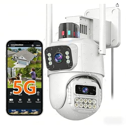 GUOANVISION Security Camera Outdoor,【6MP Dual Lens】 WiFi Wireless Outside Camera for Home Security IP66 Waterproof, Auto Tracking,Color Night Vision,24/7 Record, 2 Ways Talk, SD/Cloud