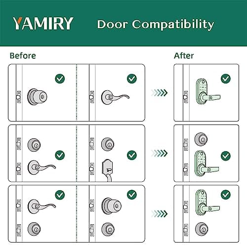 Smart Door Handle Lock with Keypad: Yamiry Fingerprint Smart Knob - Keyless Entry Digital Lock for Front Door - Deadbolt with APP - Generate Passcode Remotely - DIY Installation 6